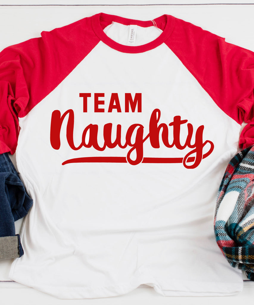 Team Naughty Raglan Baseball Tee