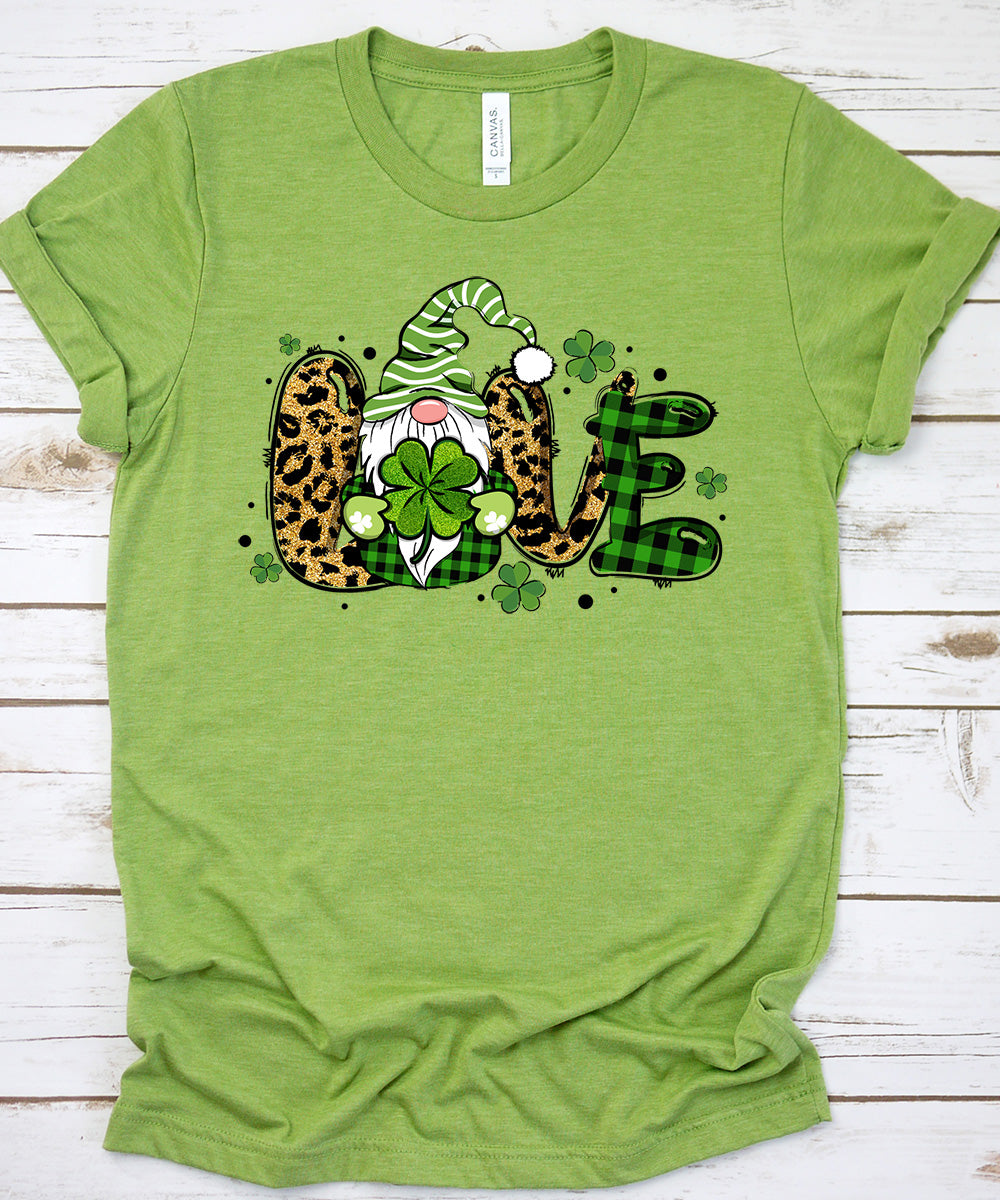St. Patty Gnome Plaid Love