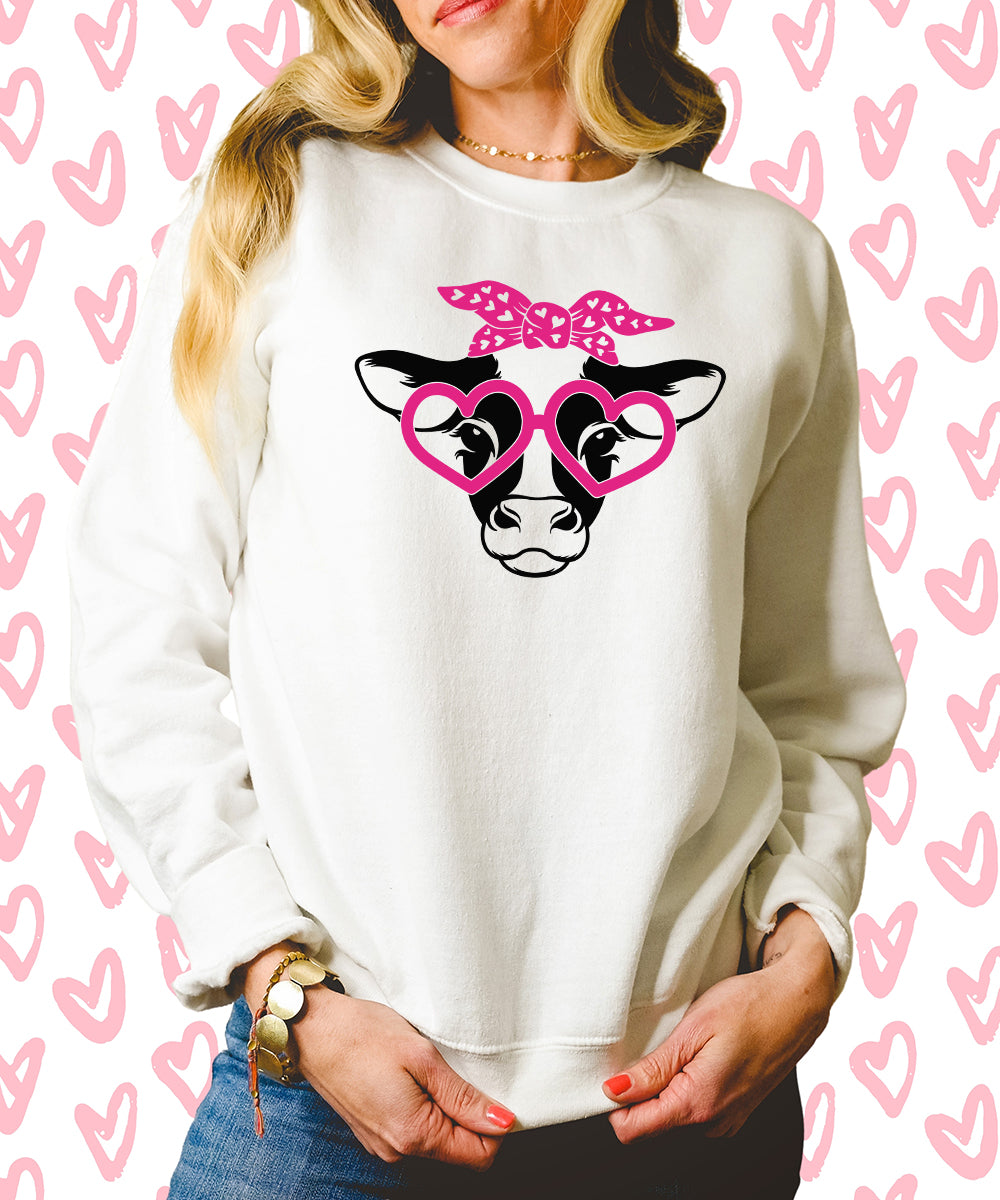 Valentine's Cow Sweatshirt